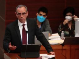 El subsecretario de Prevención y Promoción de la Salud, Hugo López-Gatell, durante su comparecencia ante la Comisión de Salud. SUN / B. Fregoso