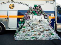 El histórico decomiso de drogas se exhibió en una rueda de prensa en Montebello, California. AP/The Orange County Register/S. Reingewirtz/