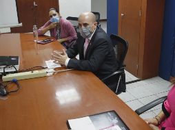 Mesa de redacción.  Alejandra Franco (comisaria),  Alicia María Ocampo  (del  Instituto de las Mujeres),  Ismael del Toro (alcalde)  y  Claudia Gabriela Salas  (regidora), explican los programas y presupuestos para combatir la violencia contra las mujeres. EL INFORMADOR •  F. Atilano