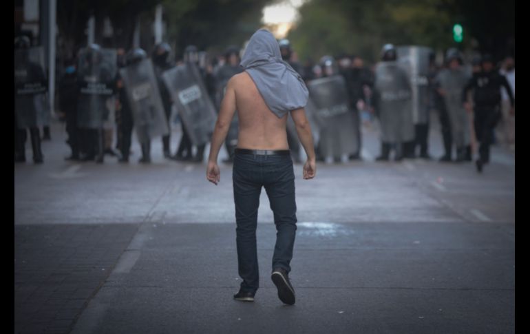 Piden #JusticiaParaGiovanni con marcha y brotes de violencia en Jalisco. EL INFORMADOR / F. Atilano