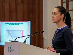 La jefa de Gobierno de la Ciudad de México, Claudia Sheinbaum, participa en una rueda de prensa. EFE/J. Pazos