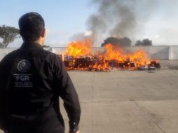 La mayor parte de los narcóticos incinerados correspondía a mariguana. ESPECIAL