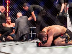 La estrella rusa, que ganó este sábado por nocáut técnico en el segundo asalto, peleaba por primera vez desde el fallecimiento de su padre y entrenador Abdulmanap en julio.  TWITTER / @UFC