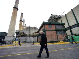 El Presidente López Obrador en una visita a la Central Termoeléctrica 