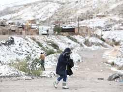 Ciudad Juárez, Chihuahua, se pintó ayer de blanco con su primera nevada del año. XINHUA/C. Chávez