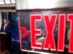 Algunas cadenas de televisión cortaron este jueves el mensaje del presidente Donald Trump. AP/ E. Vucci