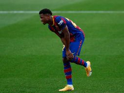El delantero del Barcelona Ansu Fati será operado mañana, lunes, de la rotura del menisco interno de la rodilla izquierda. AP