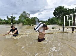 El desborde de ríos ha dejado inundaciones en varios puntos de Tabasco en los últimos días. En la imagen, afectaciones en la sierra de Tabasco. EFE/ARCHIVO