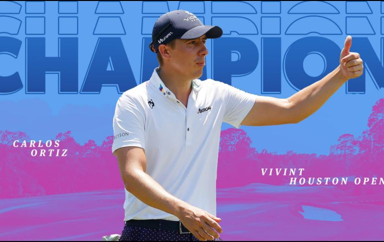 El mexicano Carlos Ortíz se metió en los libros de la historia del Golf Mexicano al consagrarse como campeón en el Vivint Houston Open. TWITTER / @PGATOUR