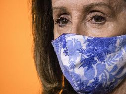 La presidenta de la Cámara de Representantes de Estados Unidos, Nancy Pelosi, durante su rueda de prensa en el Capitolio. AFP / Getty Images / S. Corum