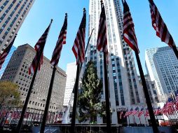 Con restricciones debido a la pandemia de coronavirus, el encendido del árbol de Navidad se mantiene como una de las principales tradiciones en Nueva York. EFE/P. Foley