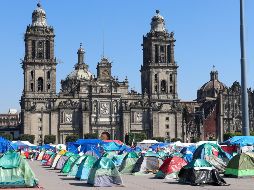 El movimiento Frena permanecía instalado esta mañana en el Zócalo de Ciudad de México. EFE/J. Pazos