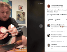 Russell Donnelly demuestra que ha perdido el sentido del gusto por COVID-19 en videos virales. Foto: @rustardlikemustard.