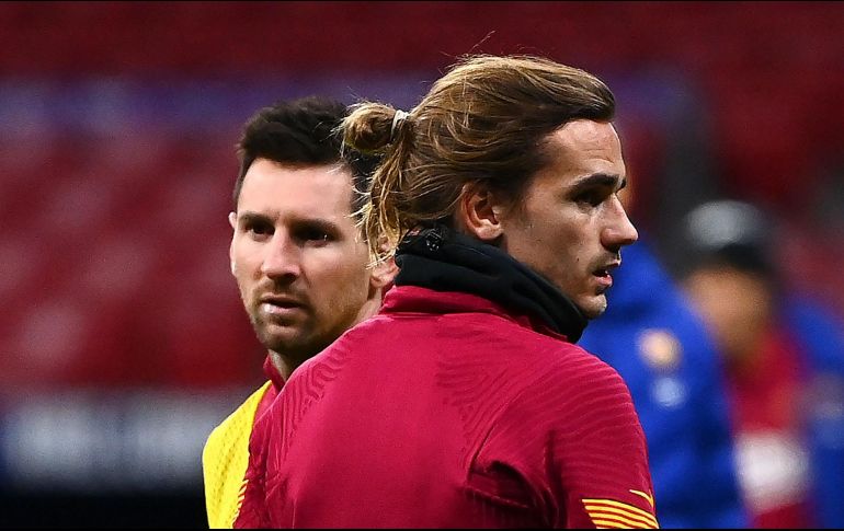 Messi y Griezmann culminaron una semana de pesadilla para ambos. AFP / G. Bouys