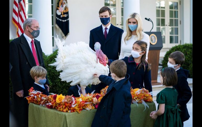 Durante la ceremonia, Trump se aproximó al animal 