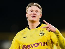 LETAL. Erling Haaland acumula seis tantos en esta edición de la Champions y ya llegó a 15 en total dentro del certamen. EFE • L. Baron