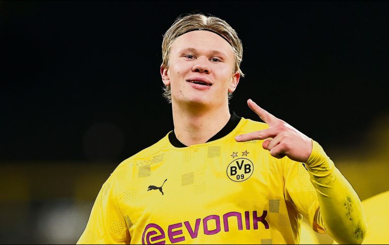 LETAL. Erling Haaland acumula seis tantos en esta edición de la Champions y ya llegó a 15 en total dentro del certamen. EFE • L. Baron