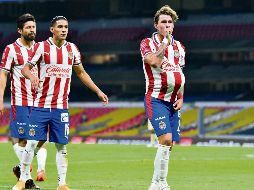 CON DEDICATORIA. El primer gol de  Calderón al América fue celebrado así por el rojiblanco, quien tiene una zurda prodigiosa. IMAGO7