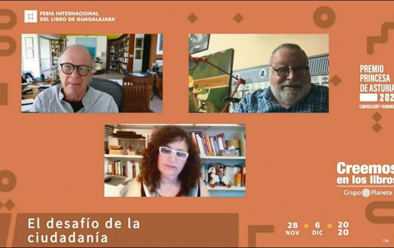 PROPUESTA. Tanto Krauze como Savater coinciden que la pandemia también se resuelve desde la cultura; la reunión fue moderada por Patricia Kolesnicov. ESPECIAL