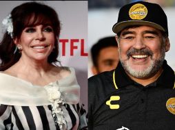 Verónica Castro conoció a Maradona cuando éste vino a México a un partido amistoso entre el Boca Juniors y el América. ESPECIAL