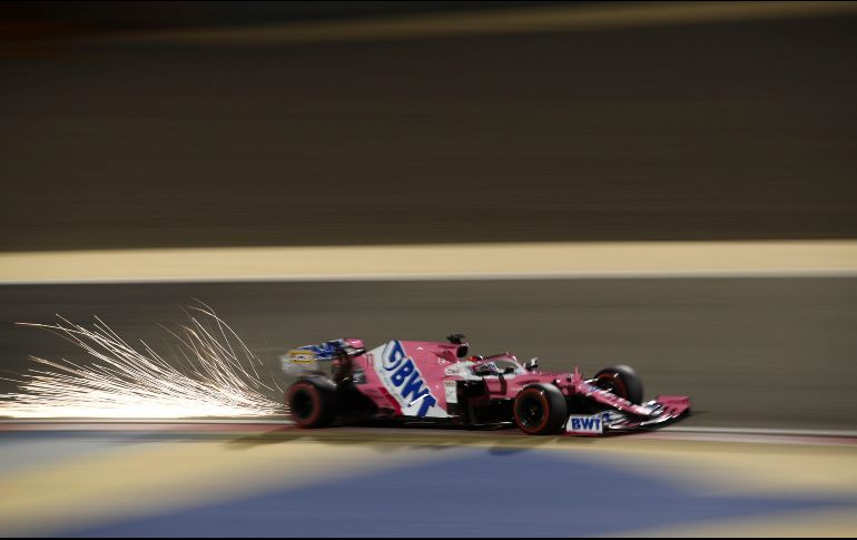 ''Checo'', quinto en el Mundial, con 100 puntos, dio 52 vueltas y se inscribió tercero en la tabla de tiempos del segundo entrenamiento, a 153 milésimas de Russell. EFE / B. Lennon