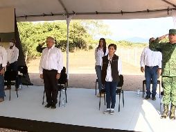 AMLO encabezó este viernes los trabajos de construcción de Canal Centenario en Ruiz, Nayarit. TWITTER/@Luis_C_Sandoval