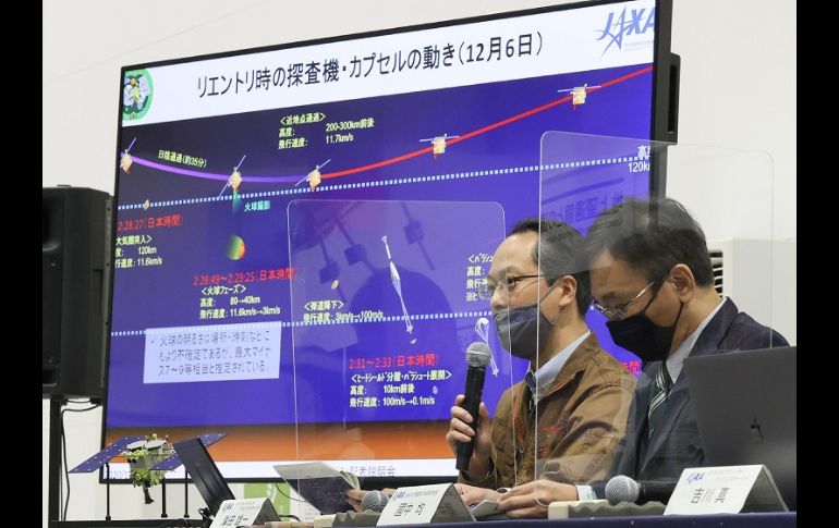 Las muestras del asteroide Ryugu fueron atrapadas durante dos fases de la misión del Hayabusa-2 el año pasado. AFP