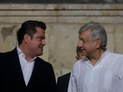 López Obrador visitó en septiembre de 2018 al entonces Gobernador de Jalisco Aristóteles Sandoval  en el Palacio de Gobierno de Jalisco. EL INFORMADOR / ARCHIVO