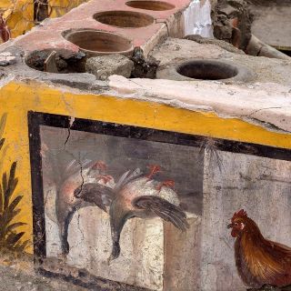 Hallan en Pompeya un termopolio, un antiguo  puesto de comida callejera intacto