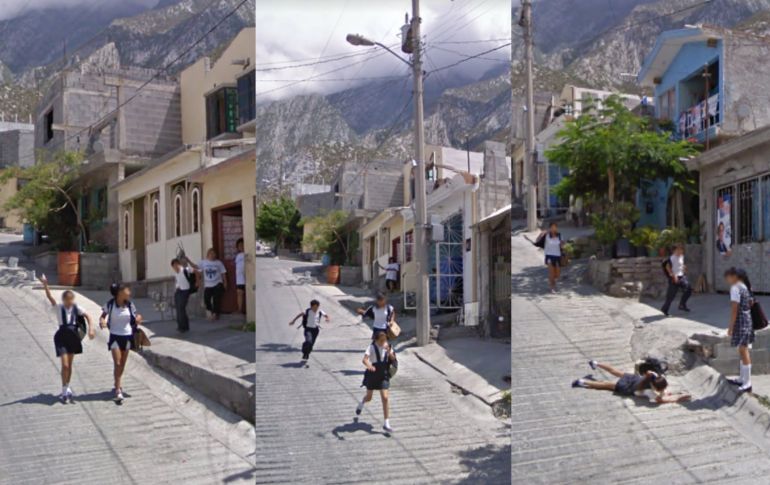 La secuencia del accidente de una estudiante en Nuevo León quedó captada en Google Maps y fue compartida por una cuenta viral en TikTok. ESPECIAL