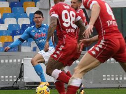 Lozano, cada vez más decisivo en los equilibrios del técnico Gennaro Gattuso, contribuyó en la cómoda goleada del Napoli. EFE / C. Abbate