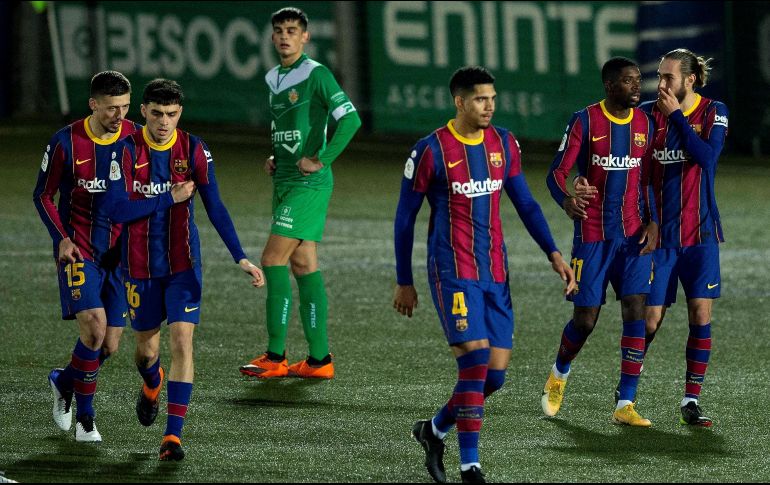 El Barcelona consiguió el pase para los octavos de final de la Copa del Rey española ante el Cornellà (0-2), un modesto equipo de Segunda B. EFE / E. Fontcuberta