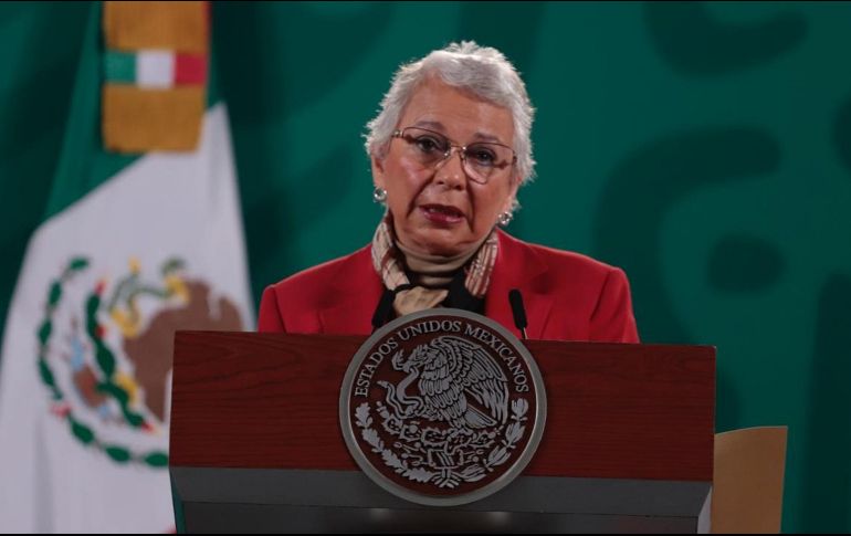 Sánchez Cordera está reemplanzando a AMLO en las mañaneras, luego de que éste diera positivo a la prueba de COVID-19. SUN / B. Fregoso