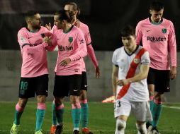 El Barcelona sufrió para imponerse al Rayo, pero al final lo logró. EFE/K. Huesca