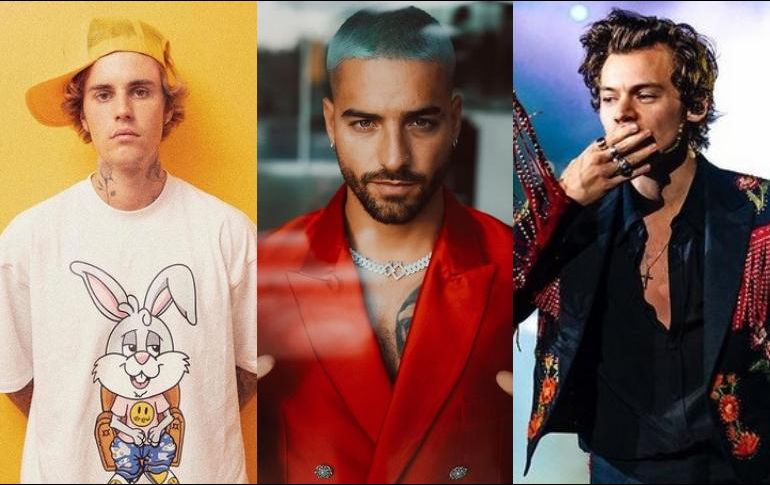 A pesar de su corta edad, Maluma, Justin Bieber y Harry Styles han logrado grandes éxiten en sus carreras.  ESPECIAL