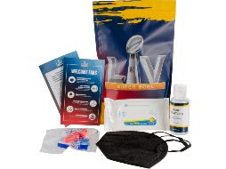 El paquete que será distribuido y cuyo uso será obligatorio en las tribunas contiene mascarilla, gel para manos y un protocolo impreso para los asistentes. TWITTER / @NFLprguy