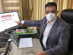 Debido a la contingencia sanitaria, el ex candidato a la gubernatura se registra vía internet. ESPECIAL