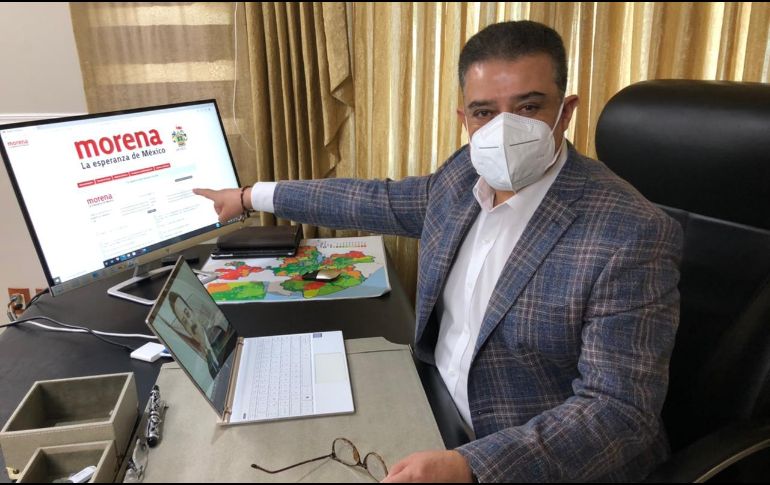 Debido a la contingencia sanitaria, el ex candidato a la gubernatura se registra vía internet. ESPECIAL