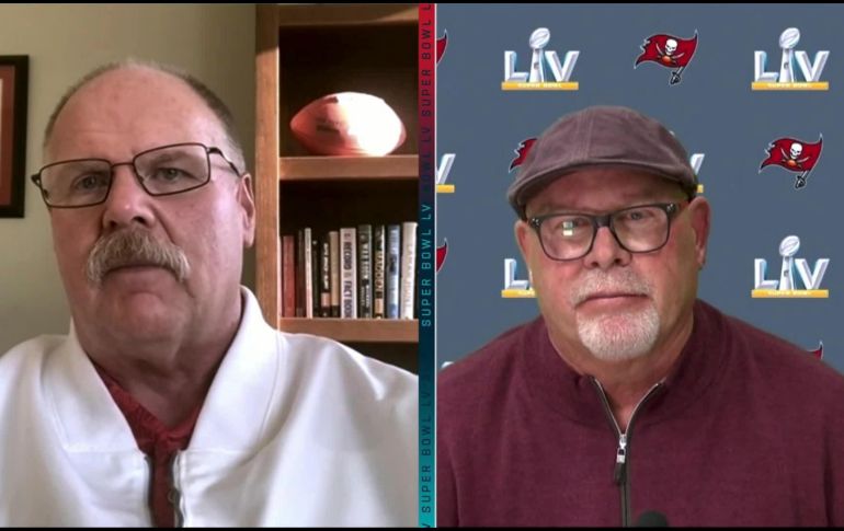 Bruce Arians y Andy Reid son las mentes maestras detrás del duelo entre Tom Brady y Patrick Mahomes en este Super Bowl 2021. AP