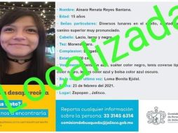 Se pudo tener contacto con la menor vía telefónica, misma que manifestó que se encontraba bien de salud en el municipio de Monterrey, Nuevo León. ESPECIAL