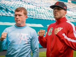 PREPARADOS. “Canelo” y Yildirim se enfrentan el próximo sábado. EFE