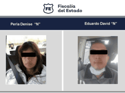 A Perla Denise “N” así como a  Eduardo David “N” se les dicta como medida cautelar prisión preventiva oficiosa por un año. ESPECIAL/ Fiscalía de Jalisco