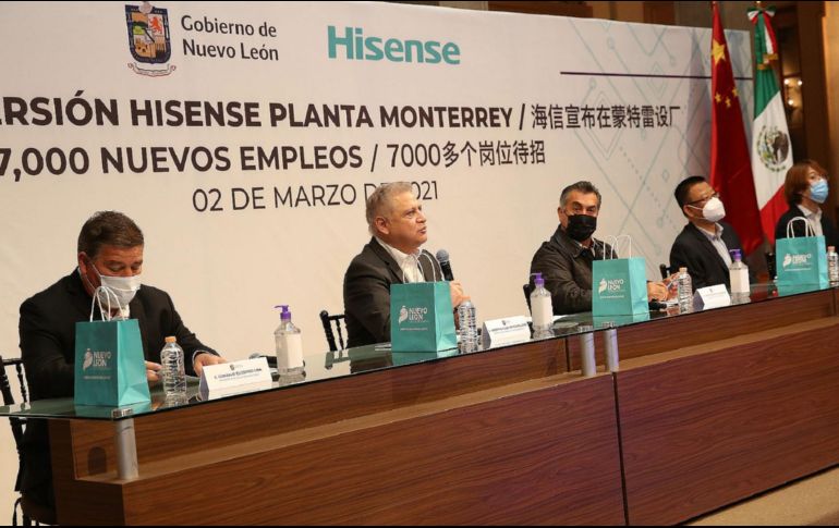El gobernador de Nuevo León, Jaime Rodríguez Calderón, destacó las ventajas de mantener una relación con la multinacional china. ESPECIAL/ Gobierno de Nuevo León