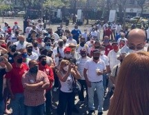 Policías y bomberos del Estado se manifestaron por segunda vez frente al Congreso de Jalisco. ESPECIAL