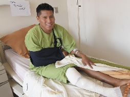 Erwin Tumiri se recupera hoy de los golpes que sufrió en el accidente, en una clínica de Sacaba, Bolivia. EFE/J. Abrego