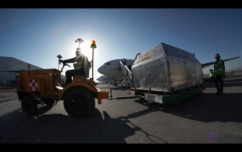 Llegan a Guadalajara 108 mil 225 dosis de vacunas antiCovid que se aplicarán en días próximos en la Zona Metropolitana. ESPECIAL