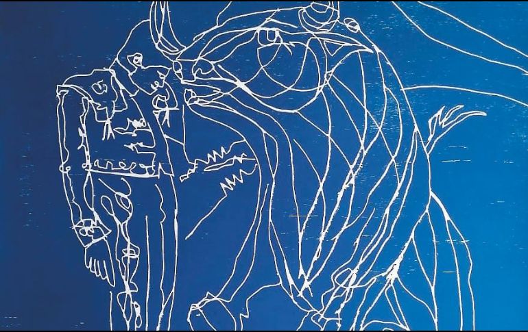 SIN TÍTULO AZUL. Xilografía del artista Emiliano Gironella. CORTESÍA