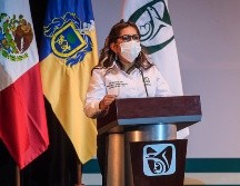 Edith Bermúdez Alonzo, representante del Instituto Mexicano del Seguro Social (IMSS) en Jalisco, en su primer informe este sábado. ESPECIAL / Gobierno de Jalisco