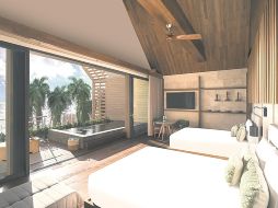 Interior de la suite. Los acabados en madera y espacios ofrecen una sensación de frescura. ESPECIAL