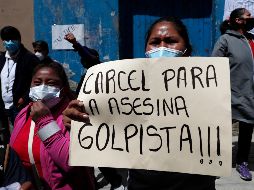 Bolivianas piden prisión contra la expresidenta interina, acusada de conspiración para llevar un golpe de Estado contra Evo Morales. AP/J. Karita